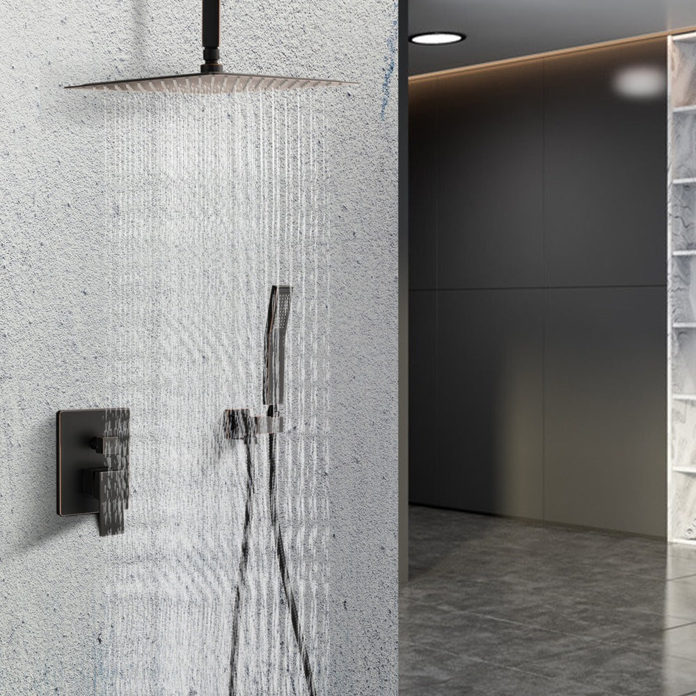 Ceiling Mounted Shower System Combo Set - Bronze_6