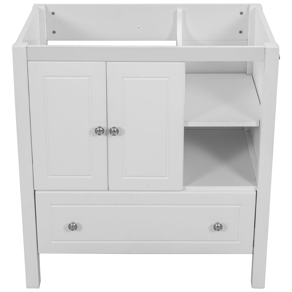 Solid Wood Bathroom Vanity Base - White_1