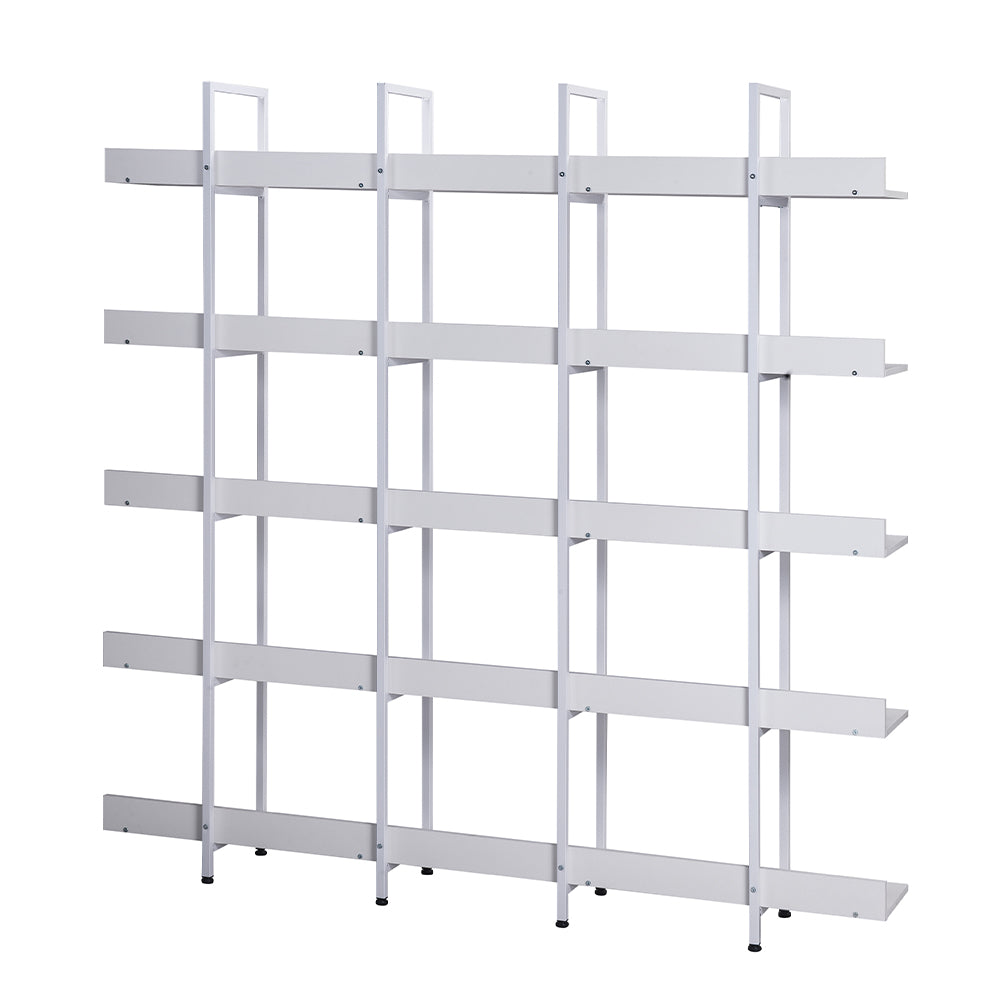 5-Tier Vintage Industrial Bookcase - White_8