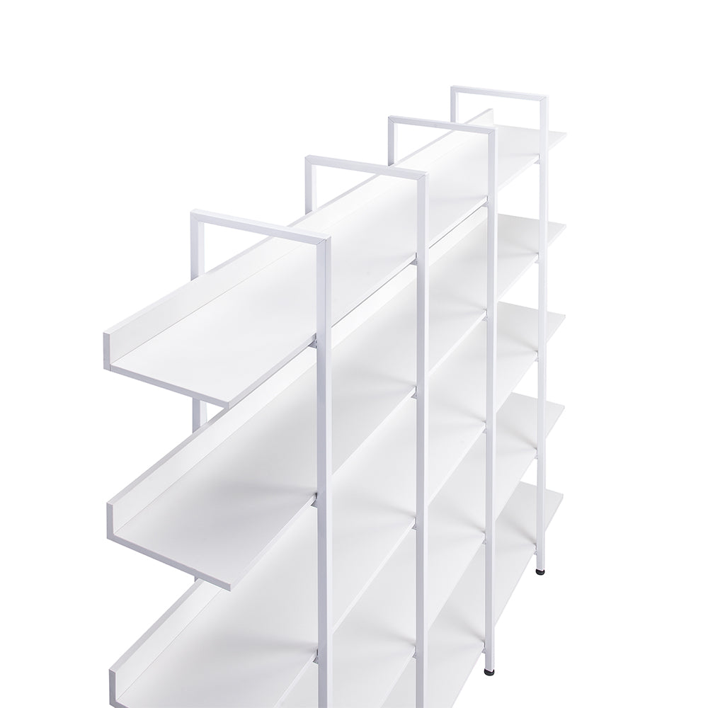 5-Tier Vintage Industrial Bookcase - White_6