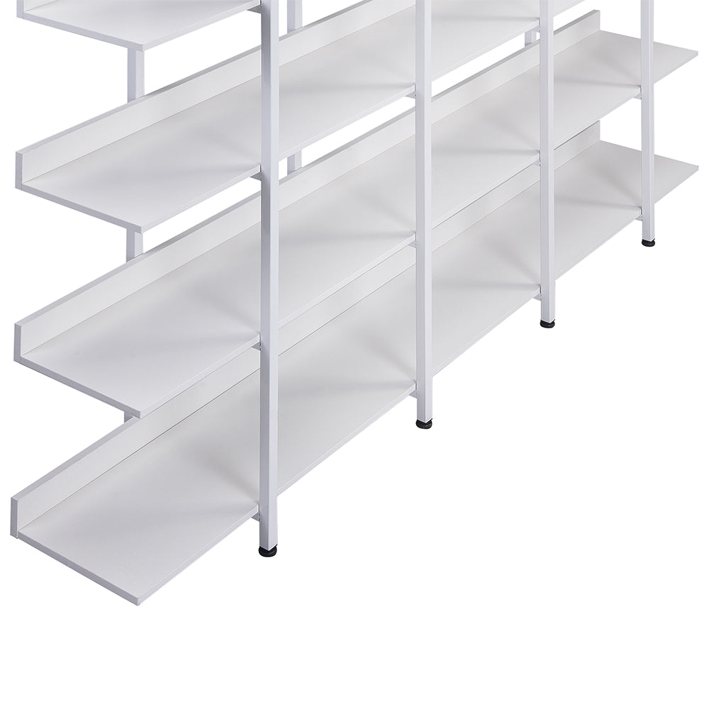 5-Tier Vintage Industrial Bookcase - White_7