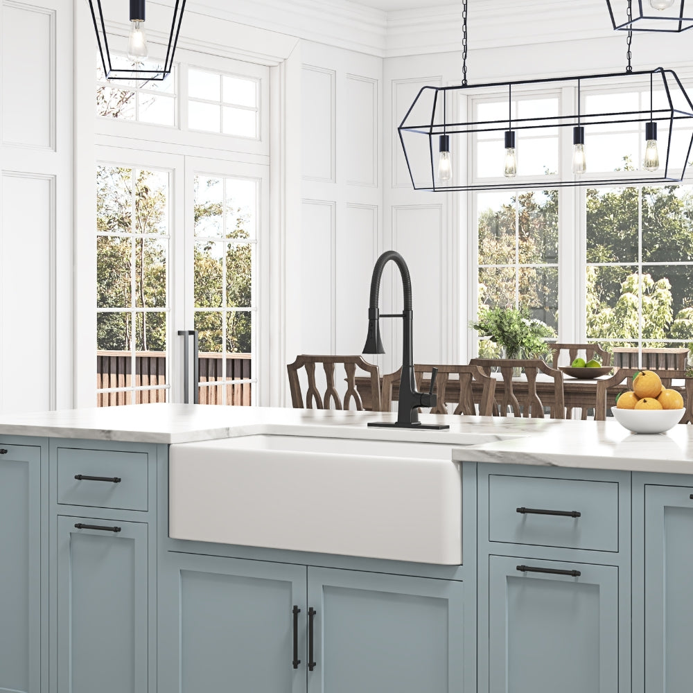 White Farmhouse Kitchen Sink Deep Undermount Single Apron Sink_4