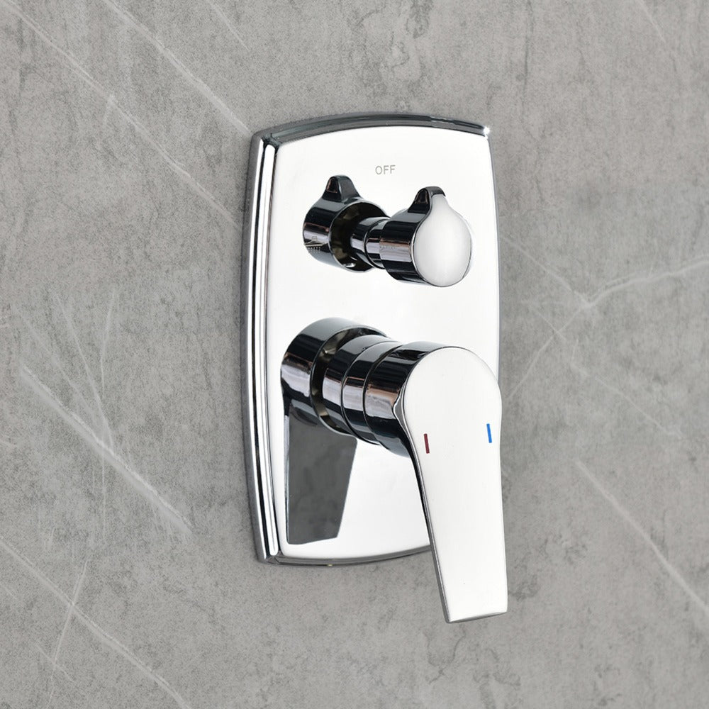 Wall Mounted Waterfall Rain Shower System With 3 Body Sprays & Handheld Shower - Chrome_2