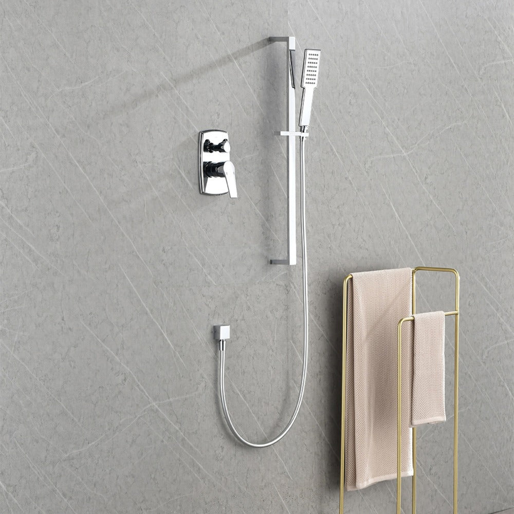 Wall Mounted Waterfall Rain Shower System With 3 Body Sprays & Handheld Shower - Chrome_4