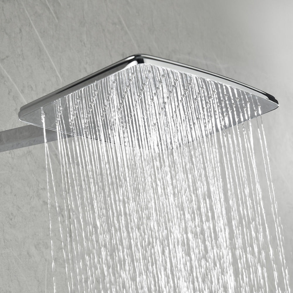 Wall Mounted Waterfall Rain Shower System With 3 Body Sprays & Handheld Shower - Chrome_6