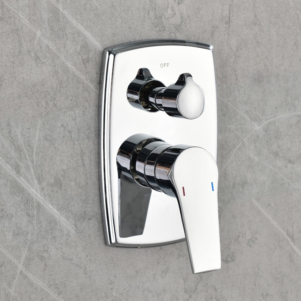 Wall Mounted Waterfall Rain Shower System With 3 Body Sprays & Handheld Shower - Chrome_7