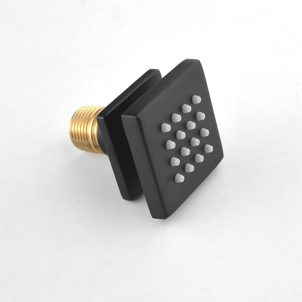 Wall Mounted Waterfall Rain Shower System With 3 Body Sprays & Handheld Shower - Black_3
