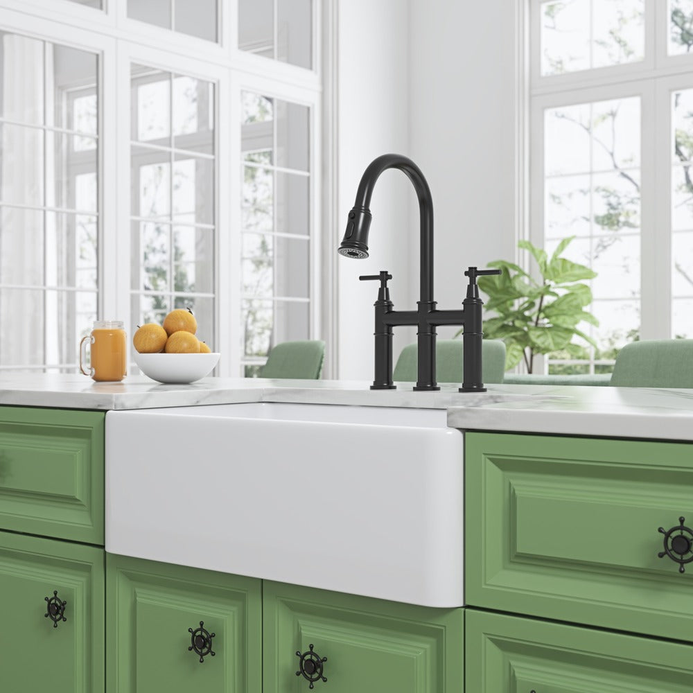 White Farmhouse Kitchen Sink Deep Single Apron Undermount Sink_7