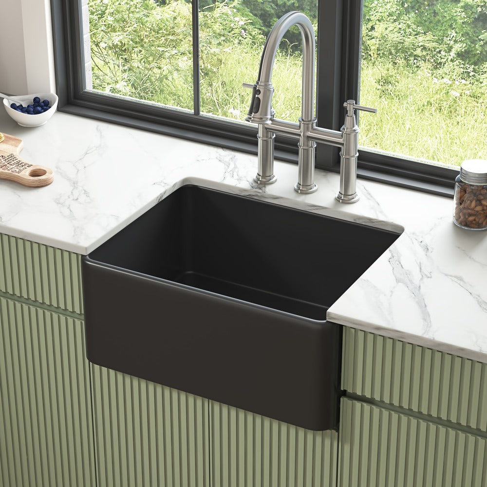 Inch White Farmhouse Sink Deep Undermount Apron Kitchen Sink_6