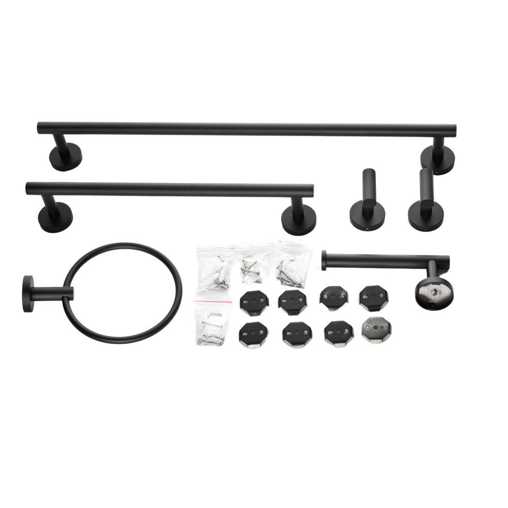6-Piece Stainless Steel Towel Rack Set Wall Mount_0