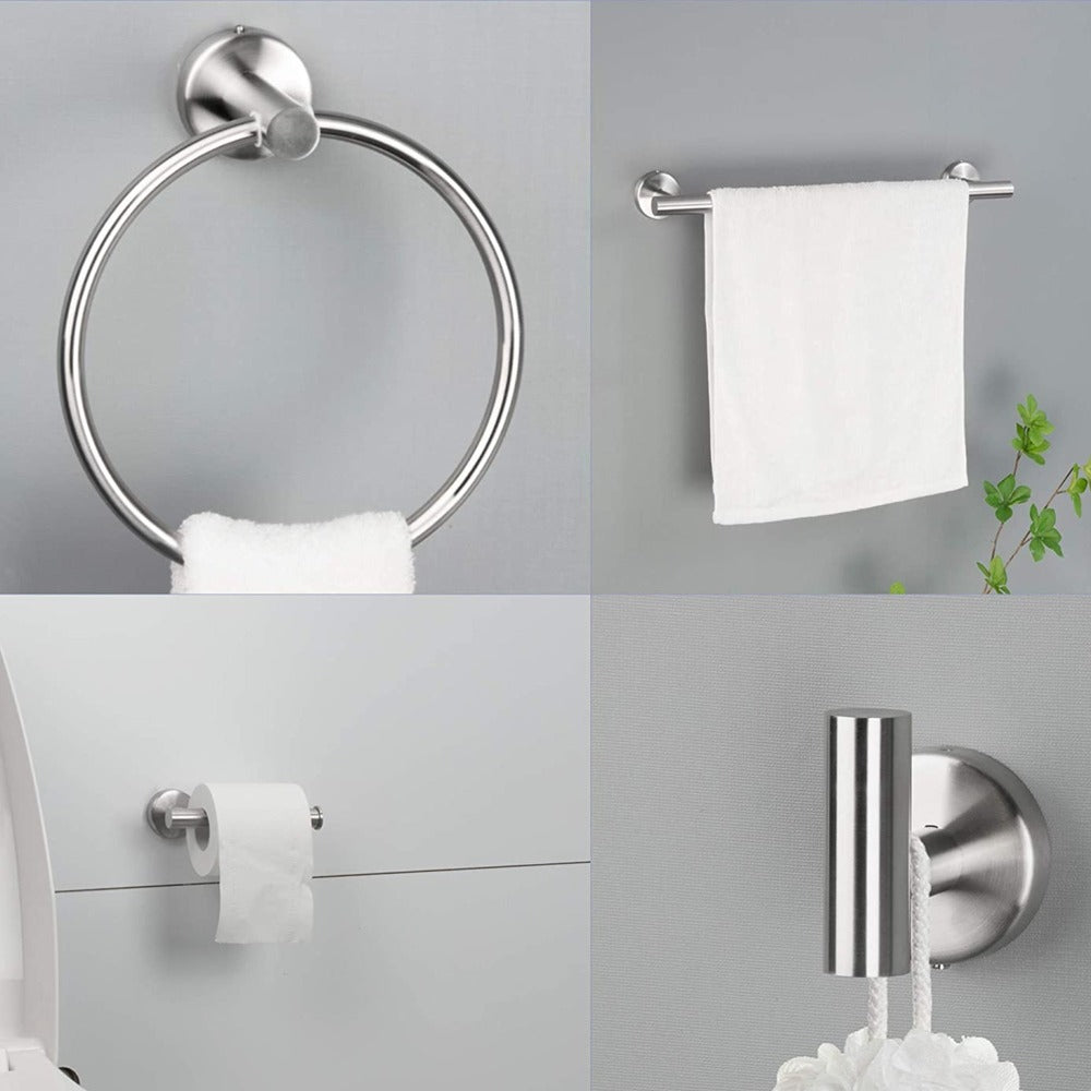 6-Piece Stainless Steel Towel Rack Set Wall Mount_2