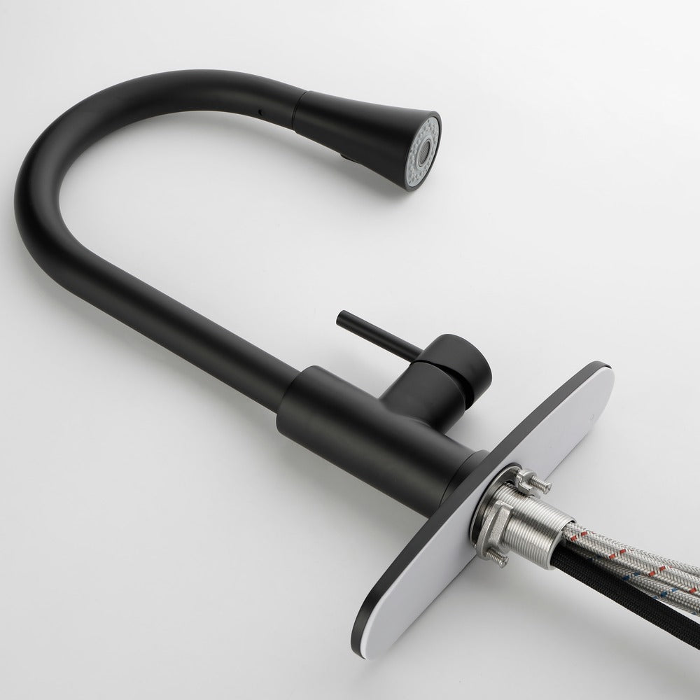 Pull Out Spray Kitchen Faucet - Black_4