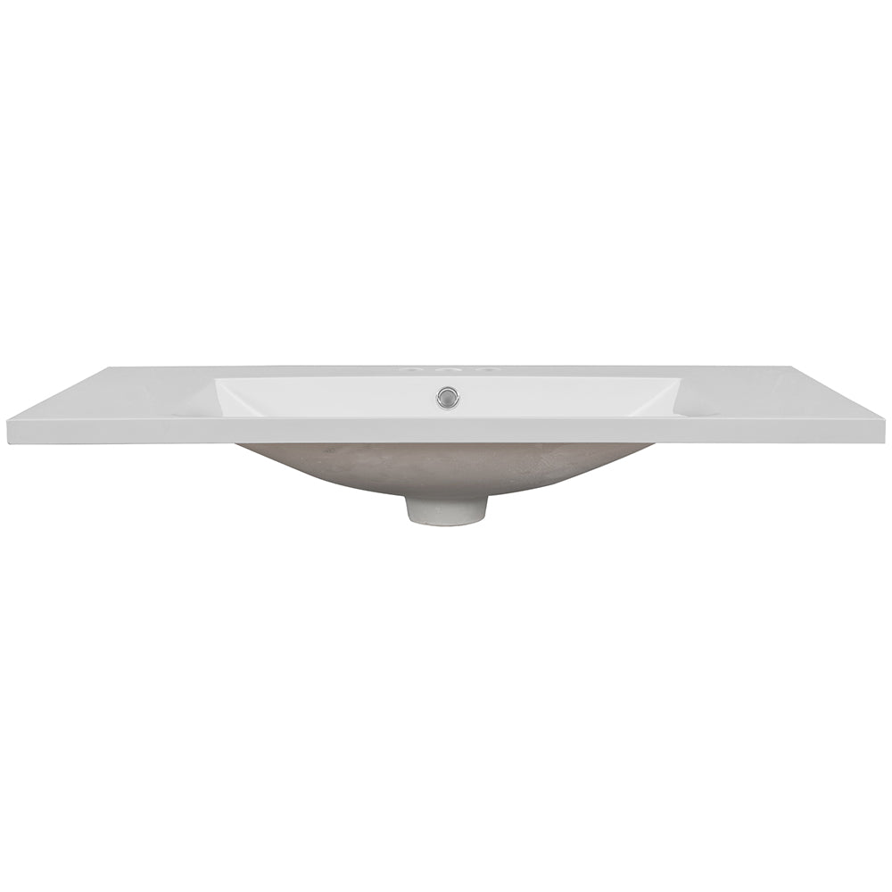 36 Inch Ceramic Single Bathroom Vanity Top with 3-Faucet Holes_3