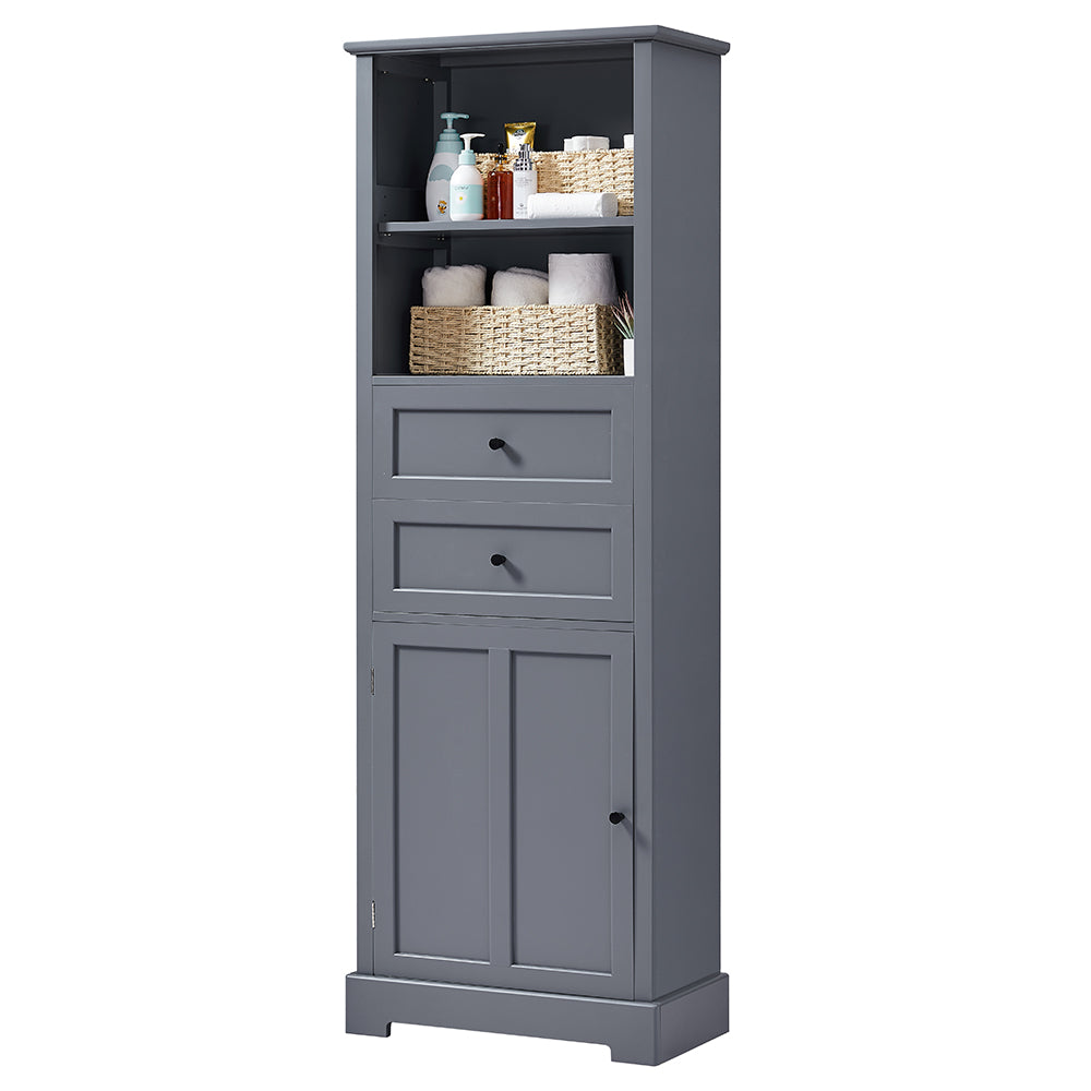Tall Bathroom Storage Cabinet - Grey_4
