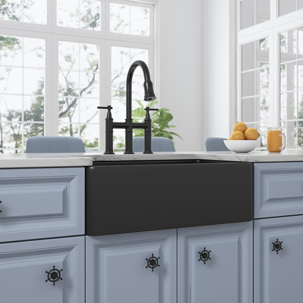 Farmhouse Sink Single Undermount Deep Apron Kitchen Sink_9