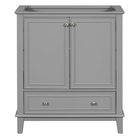 Bathroom Vanity Base, Multi-functional Cabinet - Grey_0