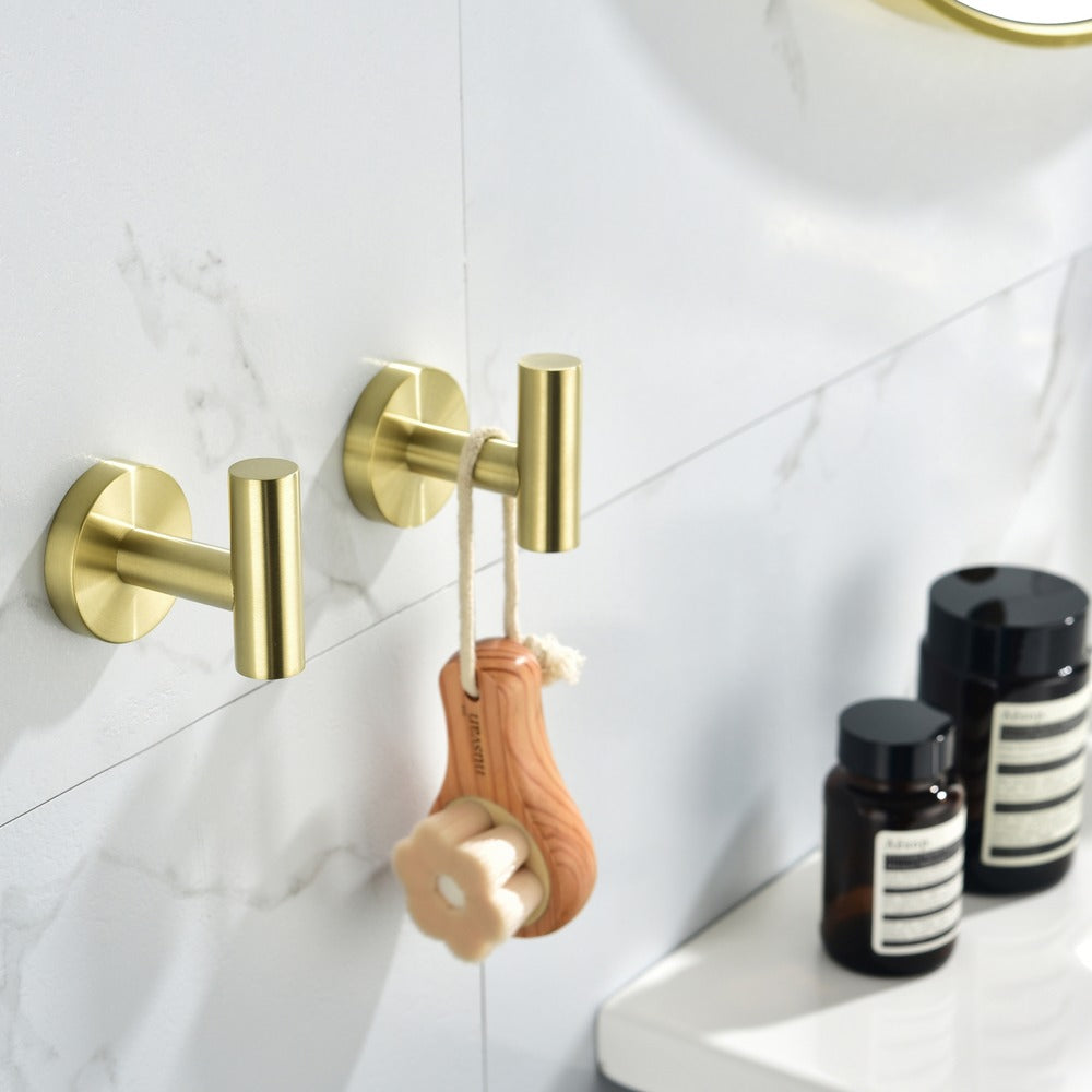6-Piece Brushed Gold Bathroom Hardware Set Wall-Mounted SUS304_7