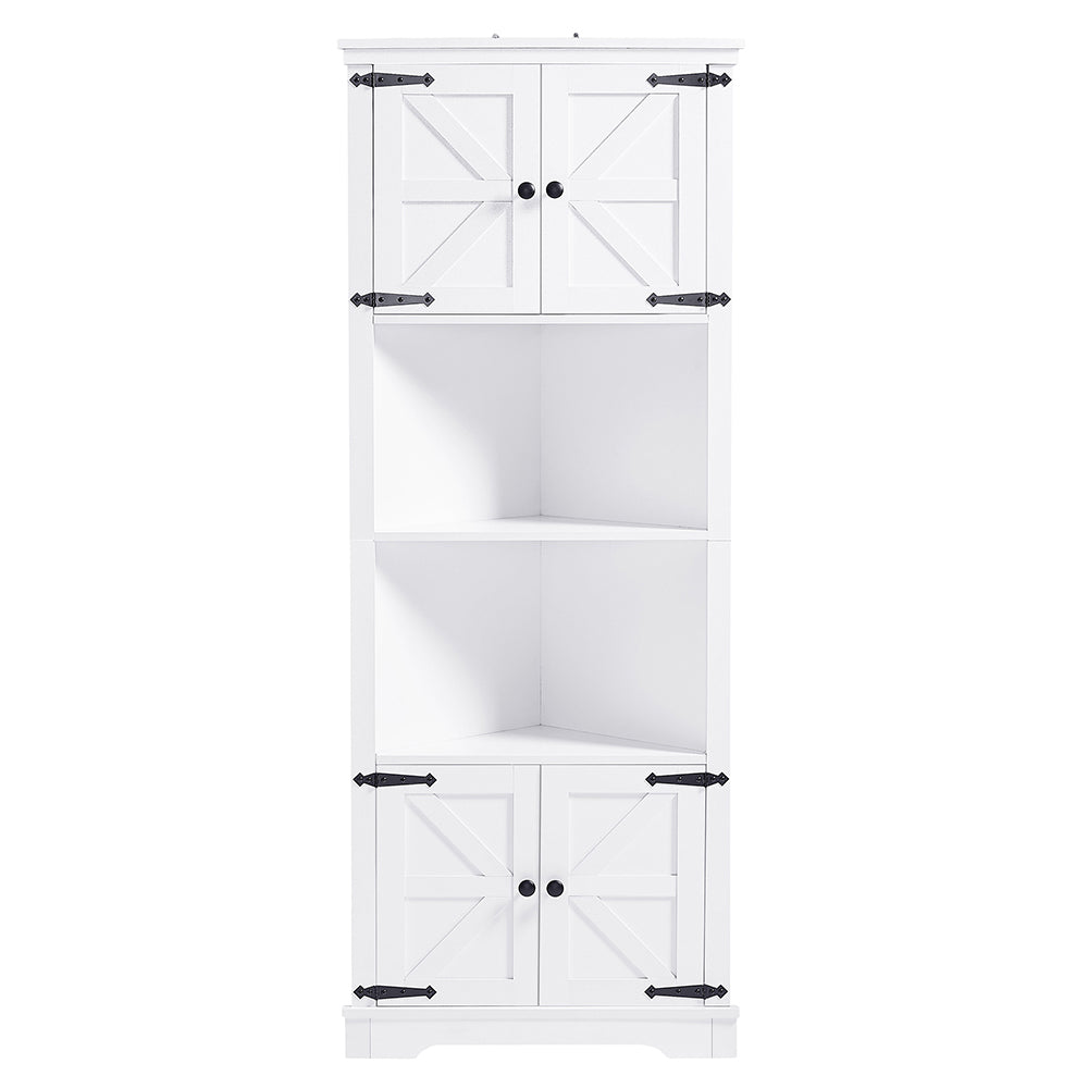 Tall Corner Bathroom Cabinet - White_0