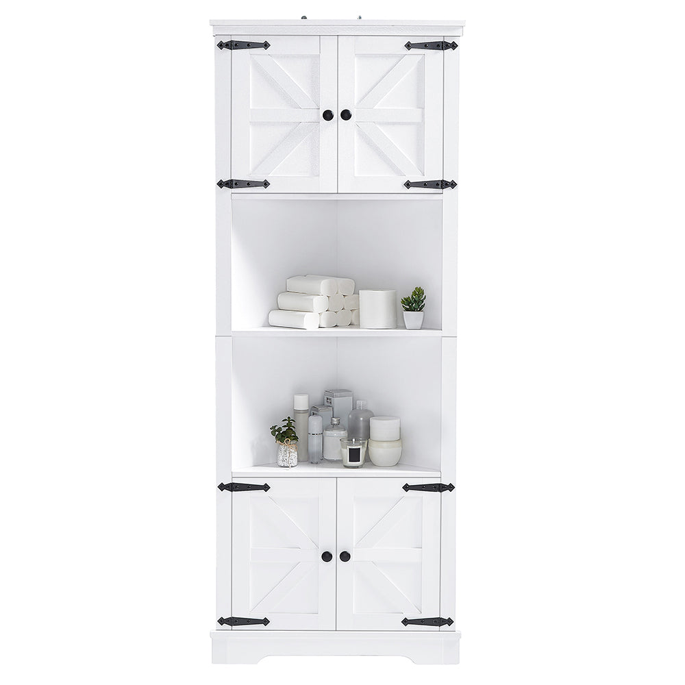 Tall Corner Bathroom Cabinet - White_5