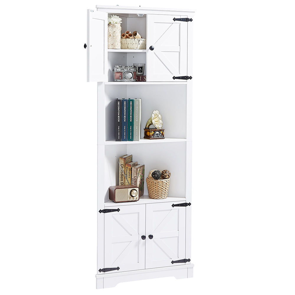 Tall Corner Bathroom Cabinet - White_4