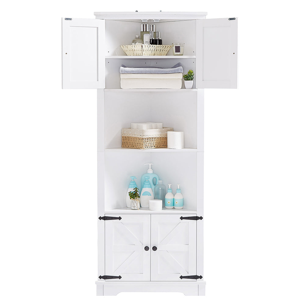 Tall Corner Bathroom Cabinet - White_3