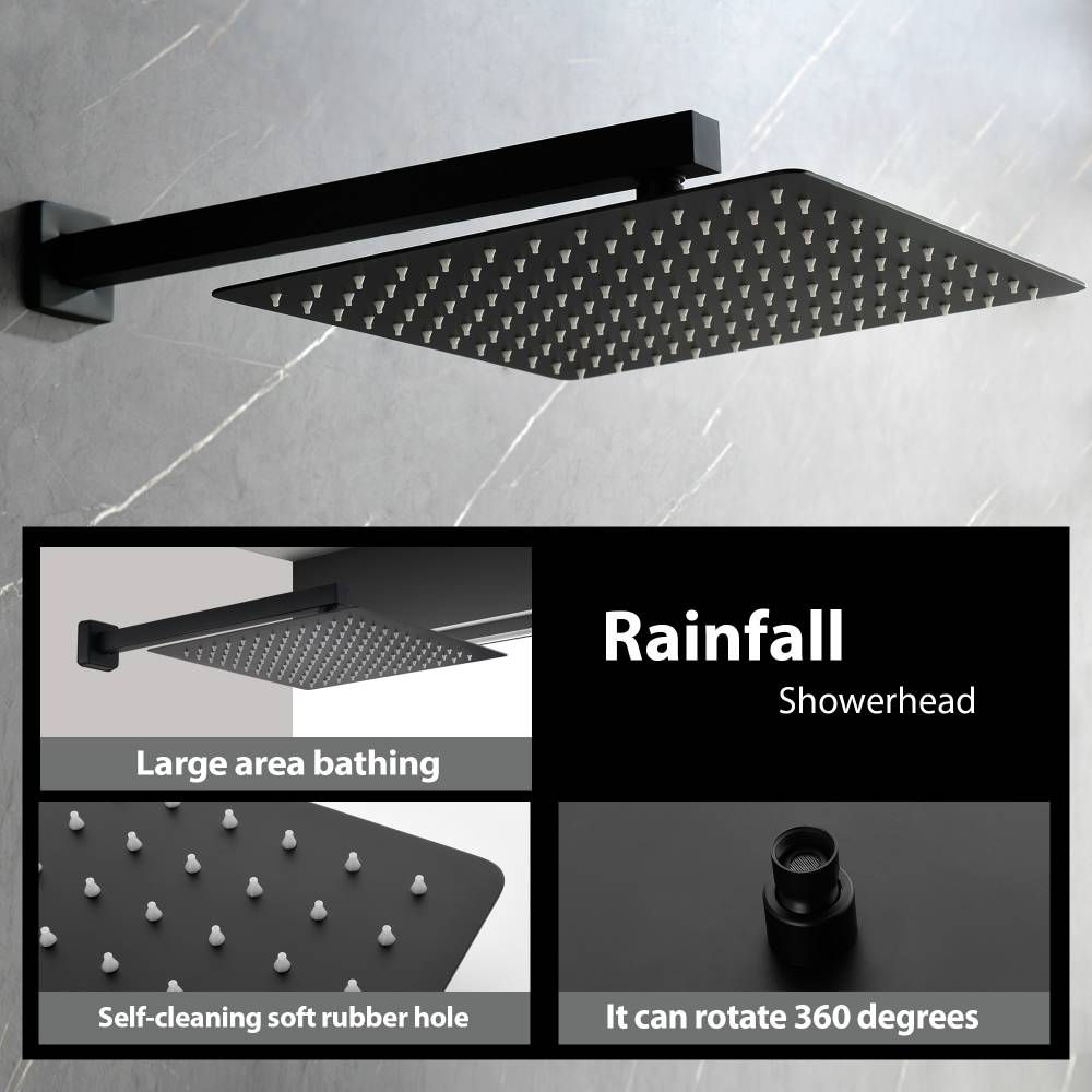 12" Rain Shower Head Systems Wall Mounted Shower_3