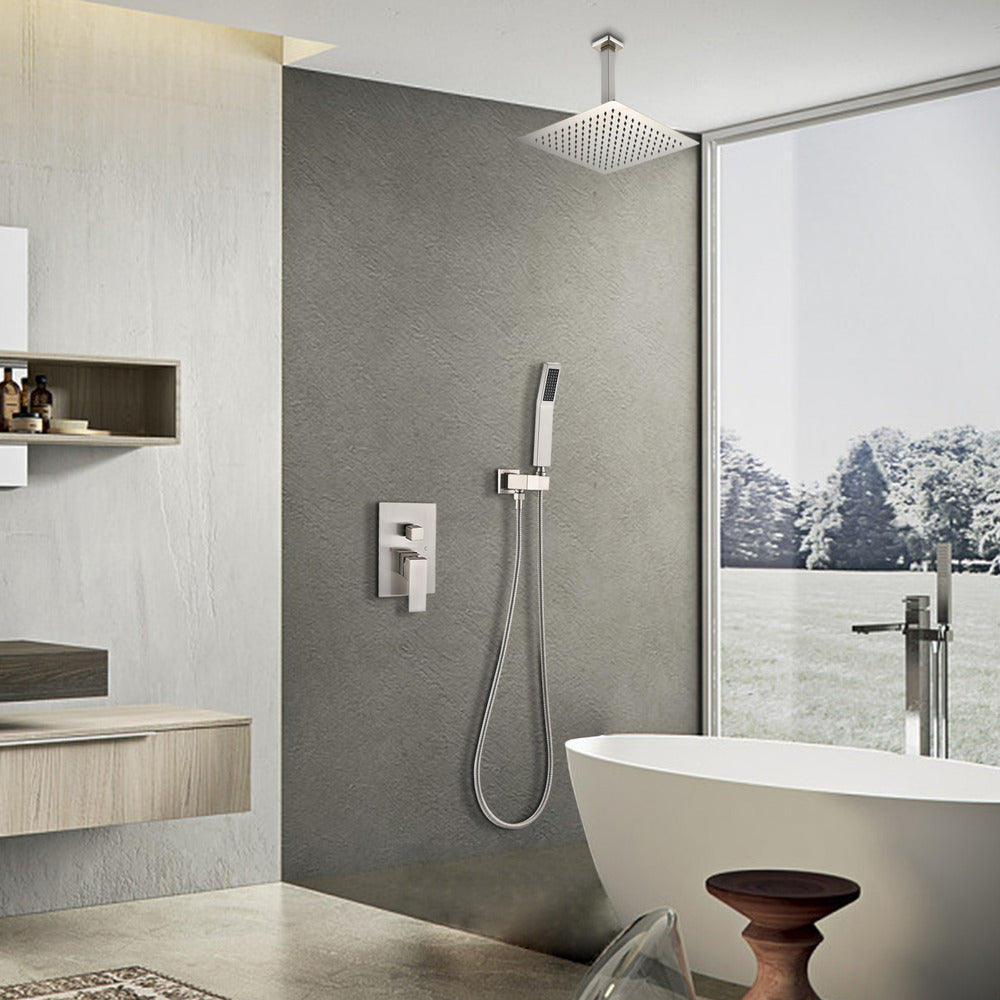 Ceiling Mounted Shower System with Handheld 12in Head_7