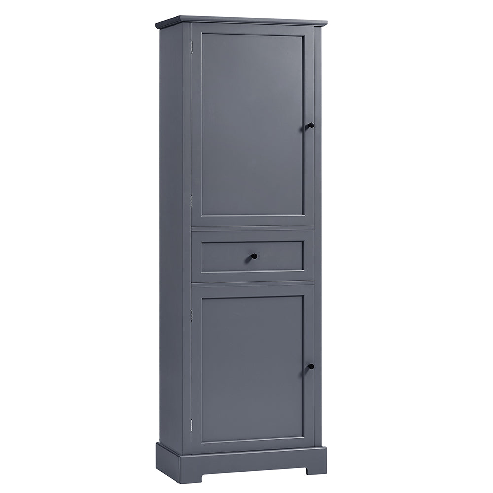 Tall Bathroom Cabinet with Adjustable Shelf and Drawer - Grey_3