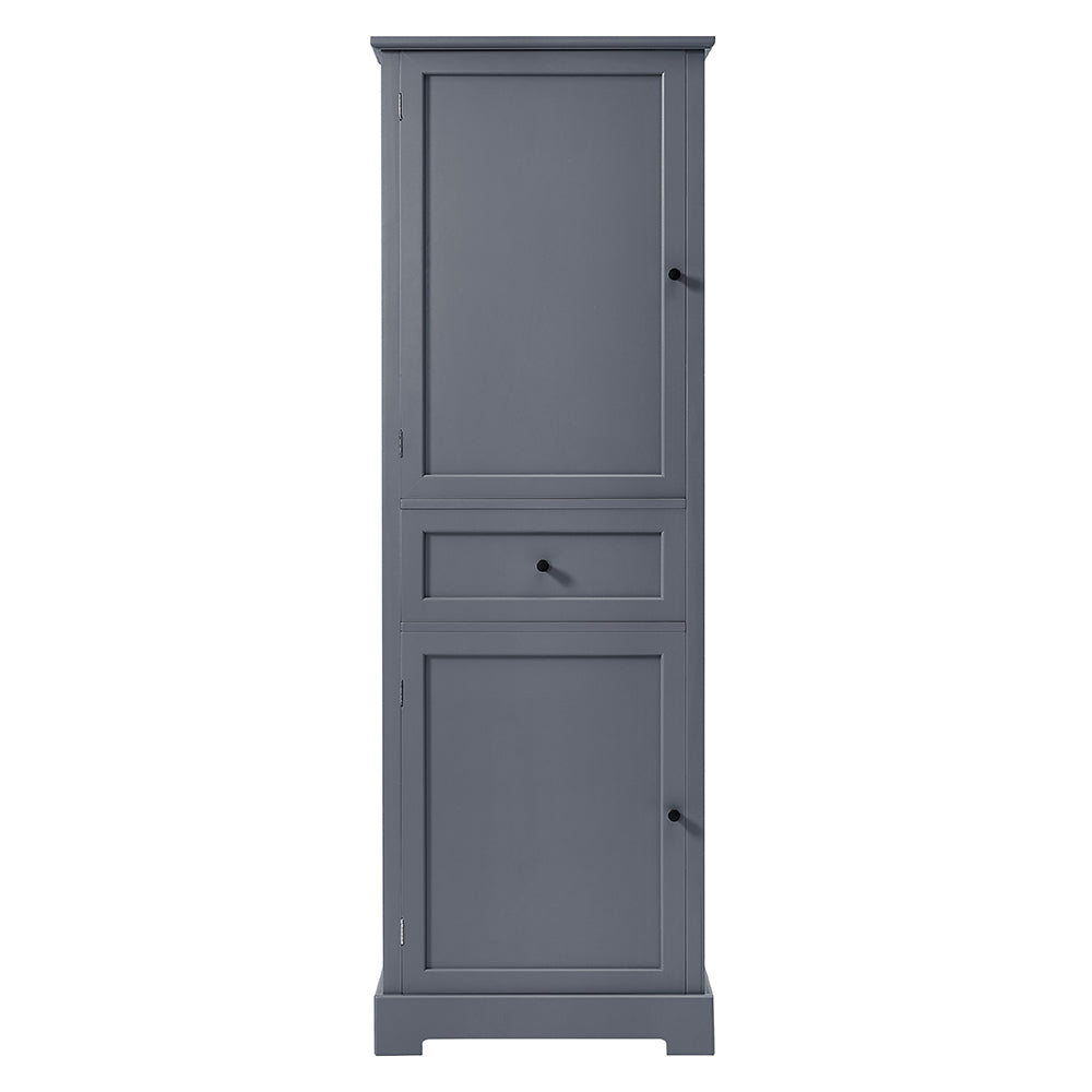 Tall Bathroom Cabinet with Adjustable Shelf and Drawer - Grey_0