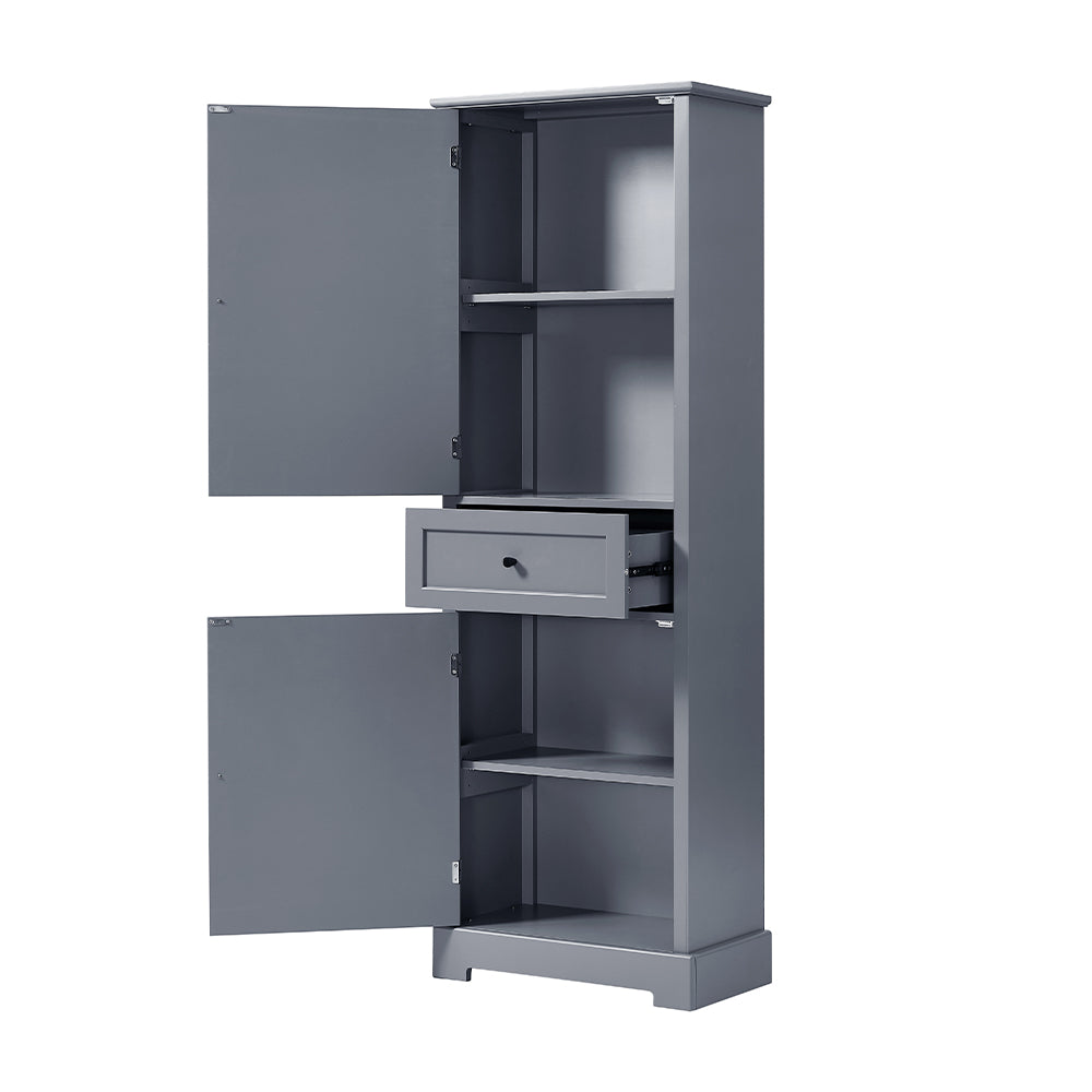 Tall Bathroom Cabinet with Adjustable Shelf and Drawer - Grey_5