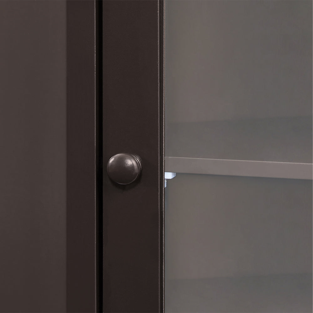 Corner Cabinet with Glass Door - Brown_8