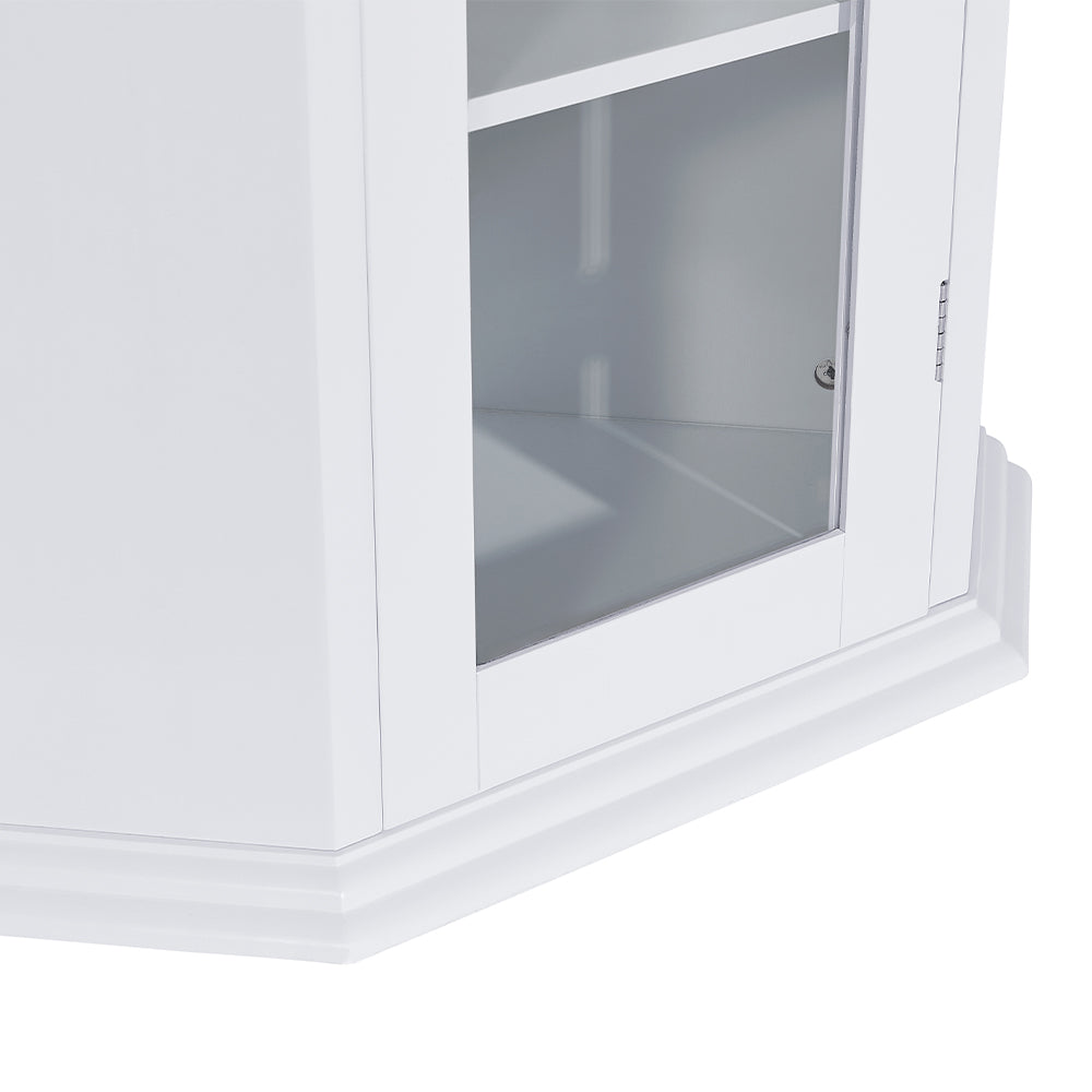 Corner Cabinet with Glass Door - White_9