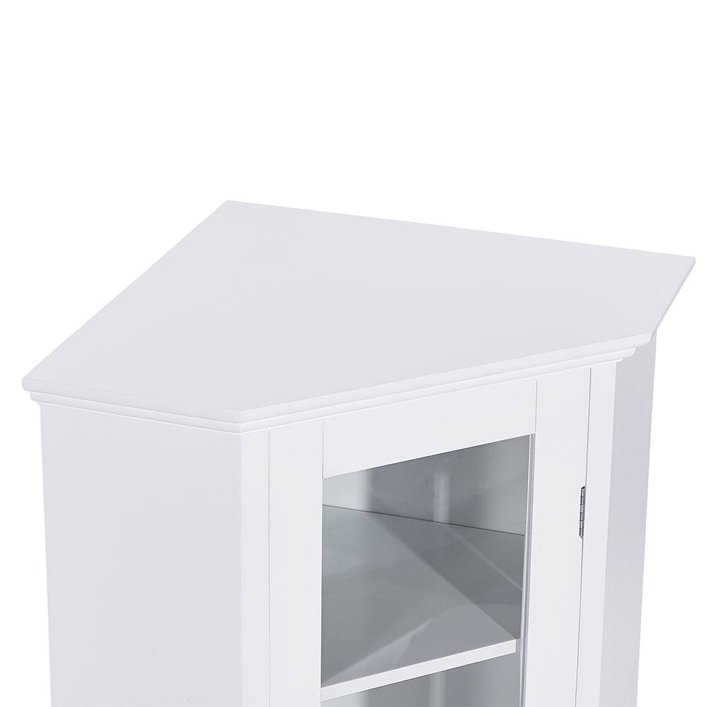 Corner Cabinet with Glass Door - White_8