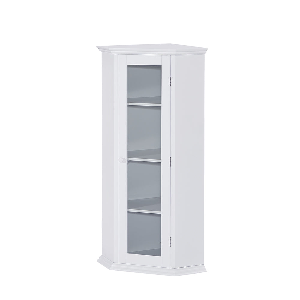 Corner Cabinet with Glass Door - White_7