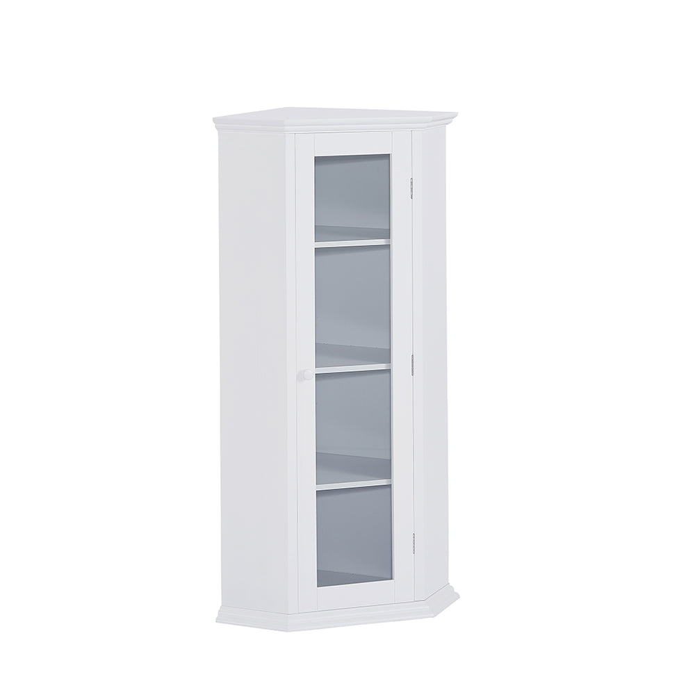 Corner Cabinet with Glass Door - White_6