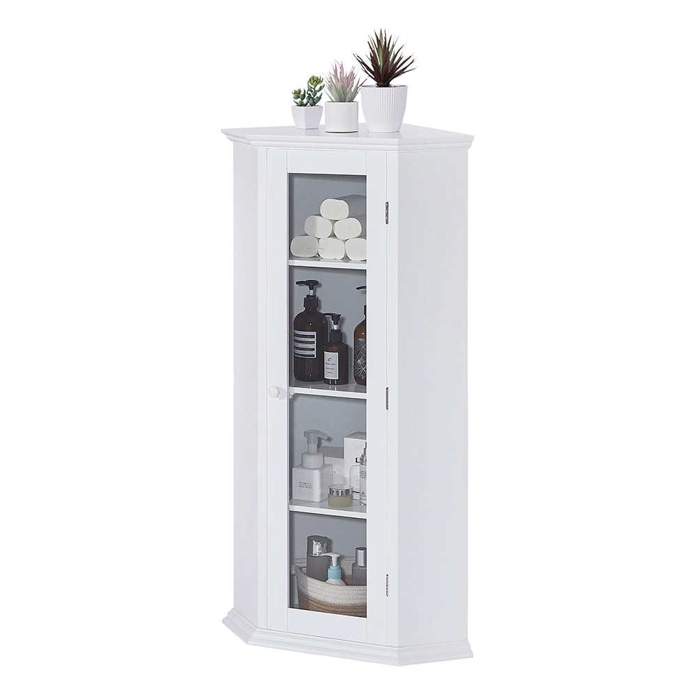 Corner Cabinet with Glass Door - White_3