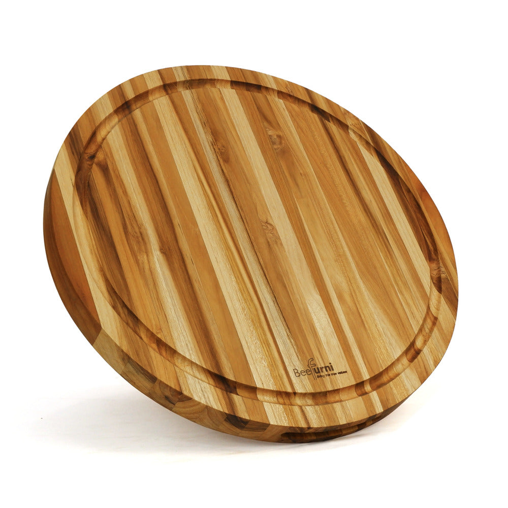 Round Teak Cutting Board Set - 15.75 Inch, Pack of 5 Pieces_1