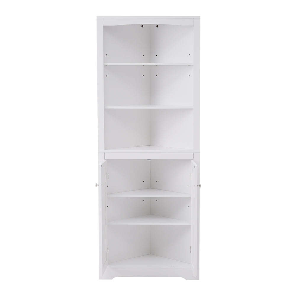 White Corner Cabinet with Adjustable Shelves_6