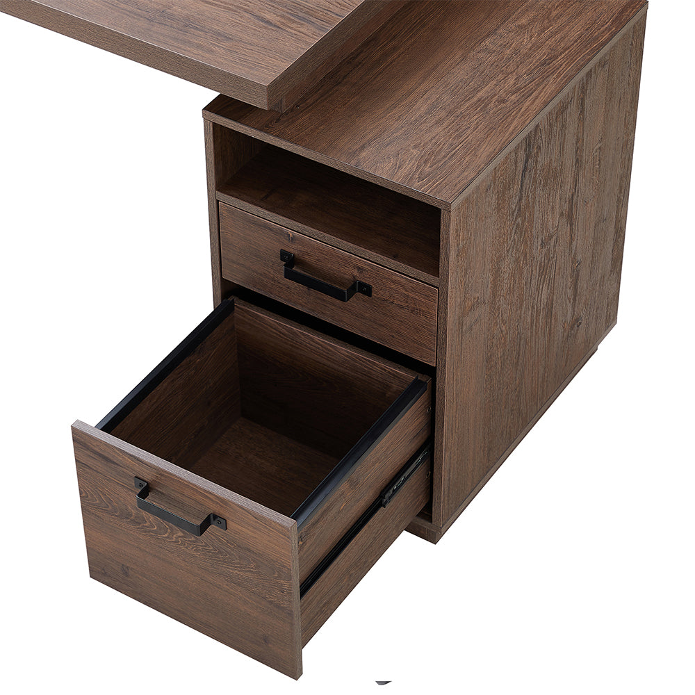 65 Inch Home Office Desk with Drawers & Hanging File Storage_5