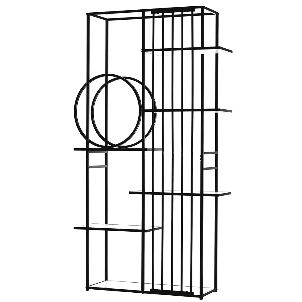 6-Tier Bookcase with Black Metal Frame_5