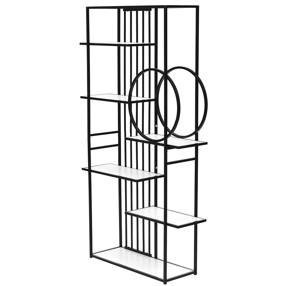 6-Tier Bookcase with Black Metal Frame_4