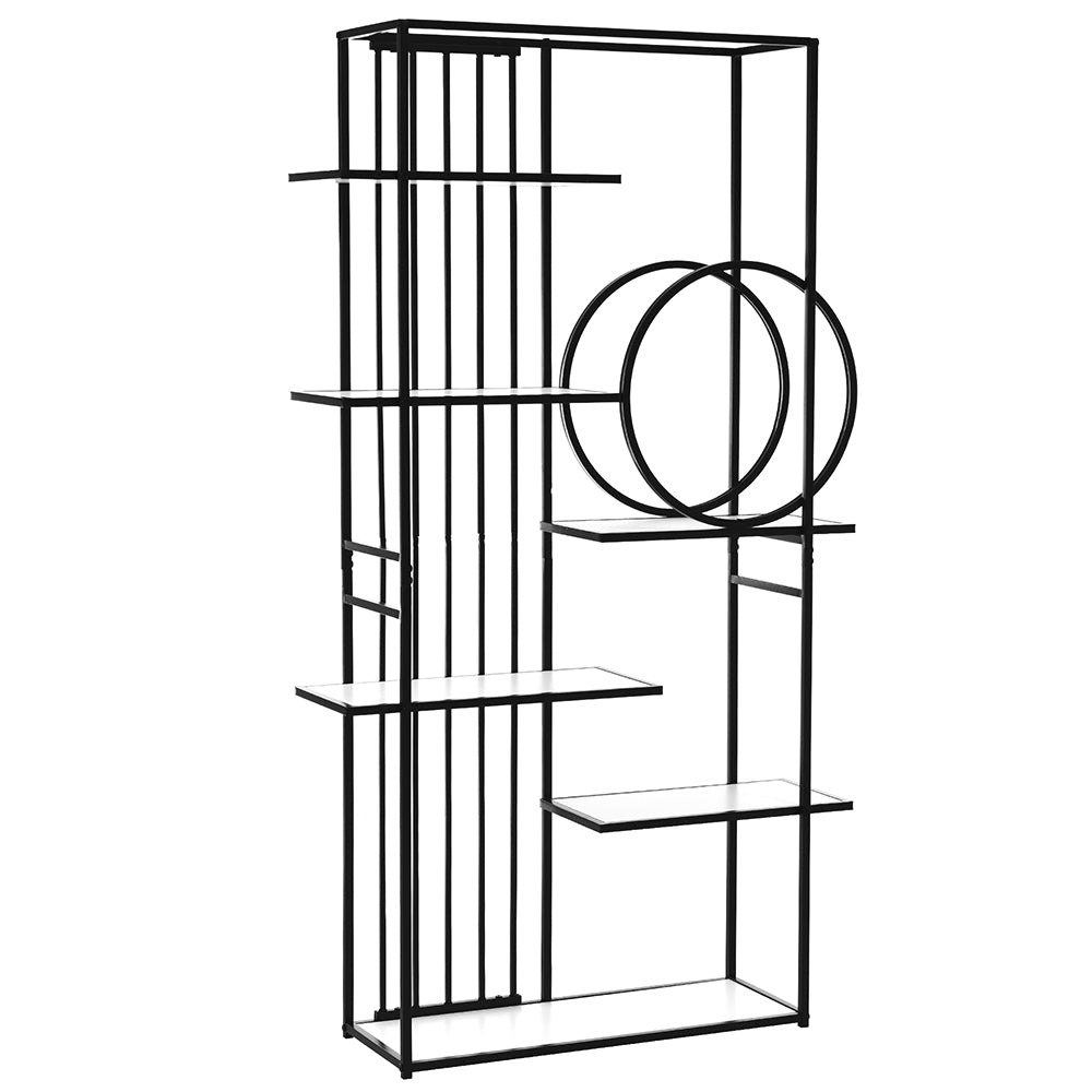 6-Tier Bookcase with Black Metal Frame_3