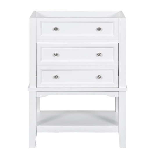 24 Inch Bathroom Vanity Base without Sink - White_0