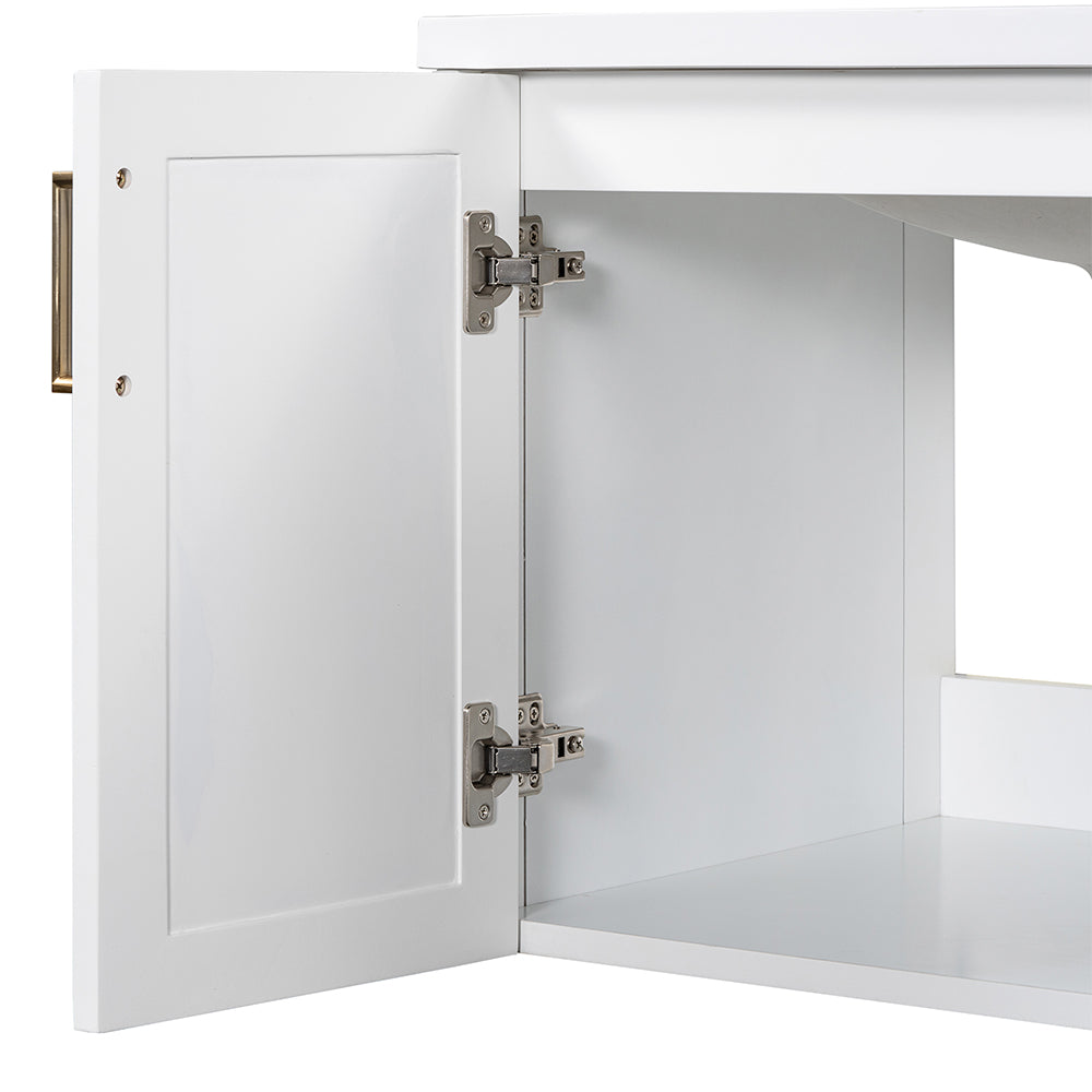 24 Inch Wall-Mounted Bathroom Vanity with Ceramic Basin - White_9