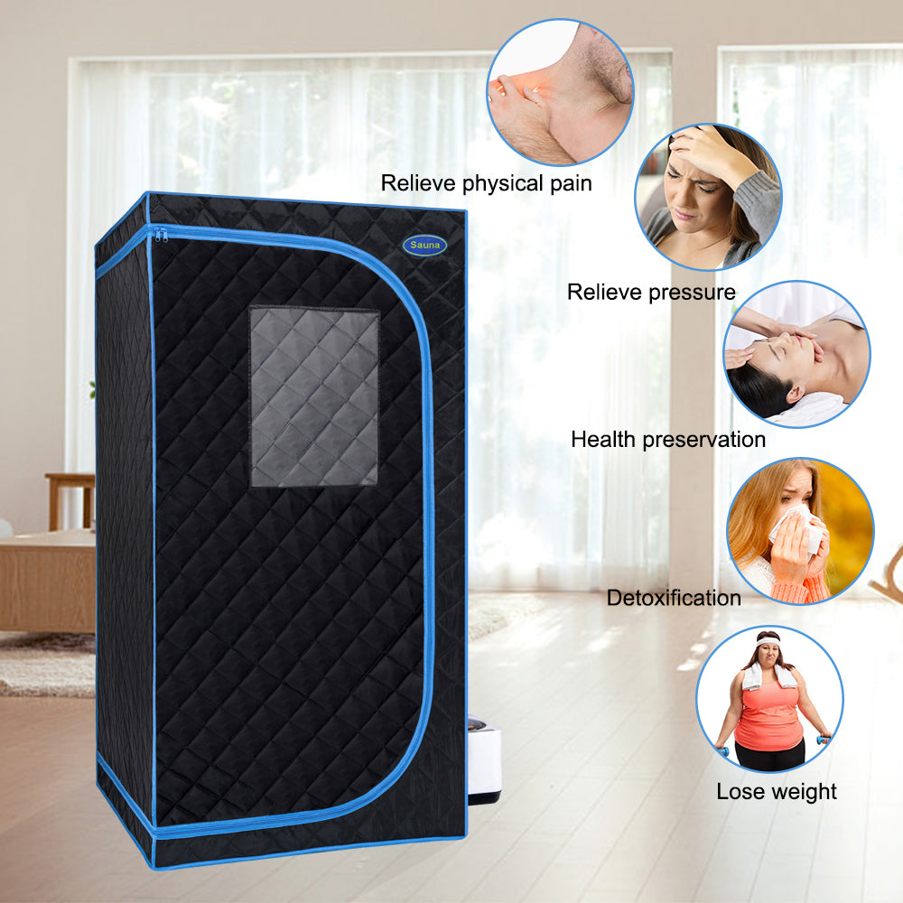 Portable Full Size Steam Sauna Tent - Black_3