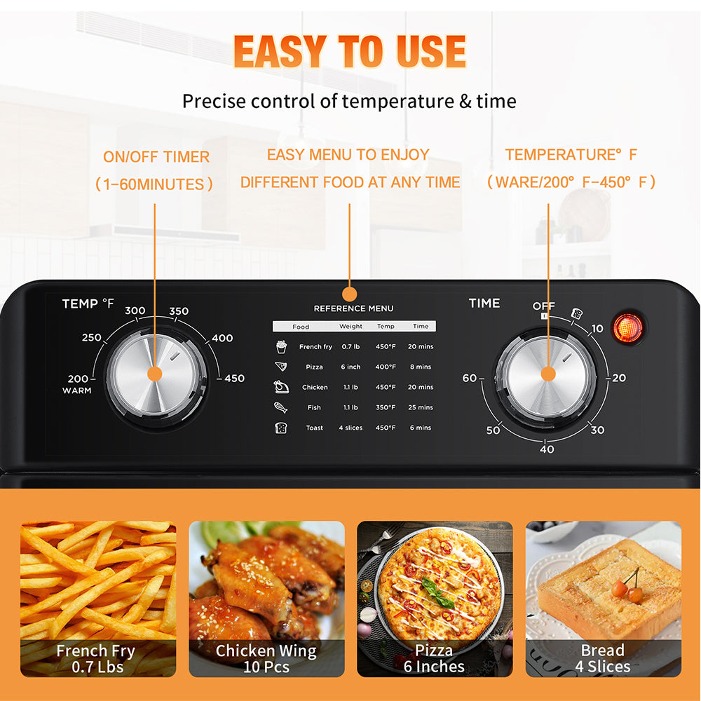 10QT Geek Chef Air Fryer & Toaster Oven: Multi-Function, Black Stainless Steel_11