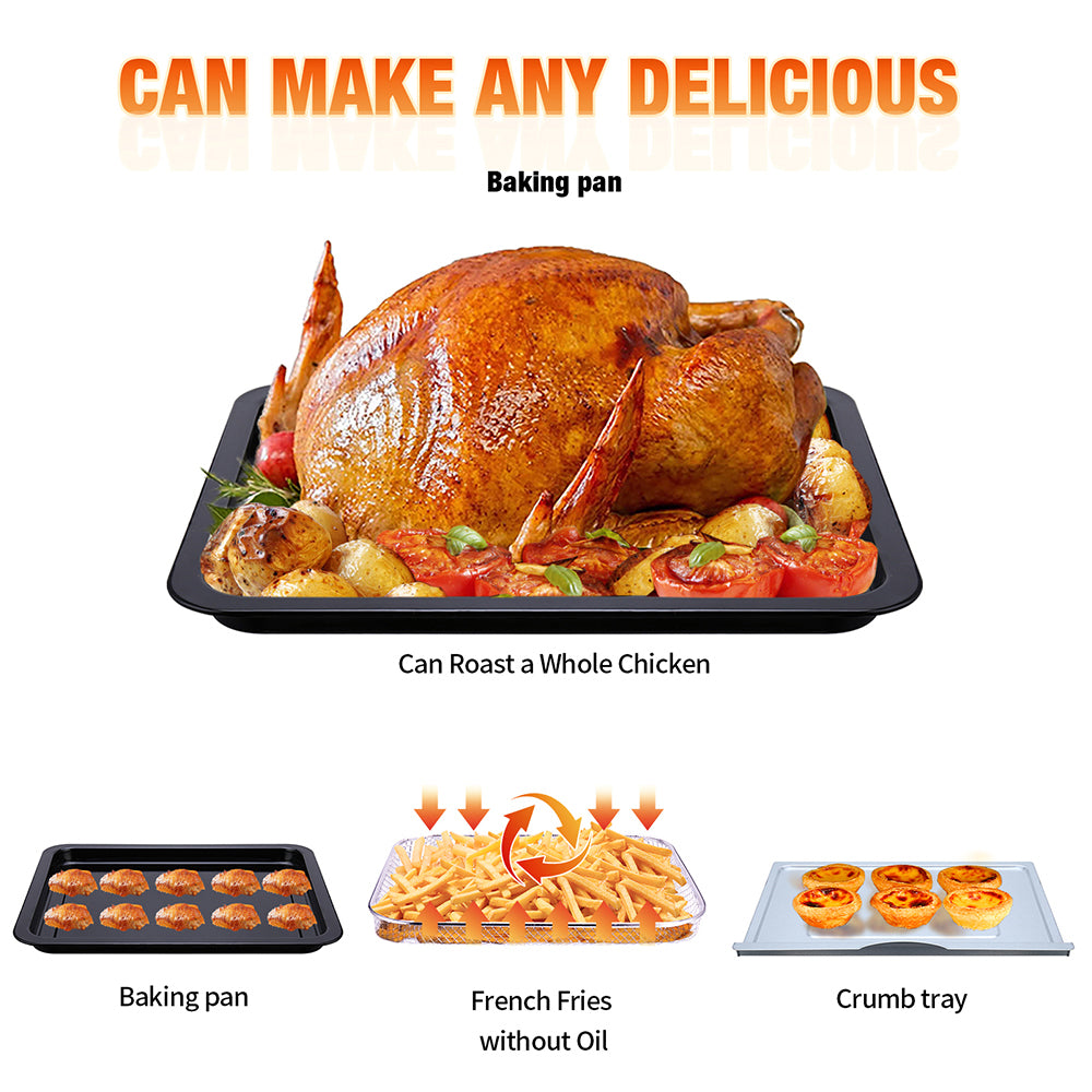 10QT Geek Chef Air Fryer & Toaster Oven: Multi-Function, Black Stainless Steel_2