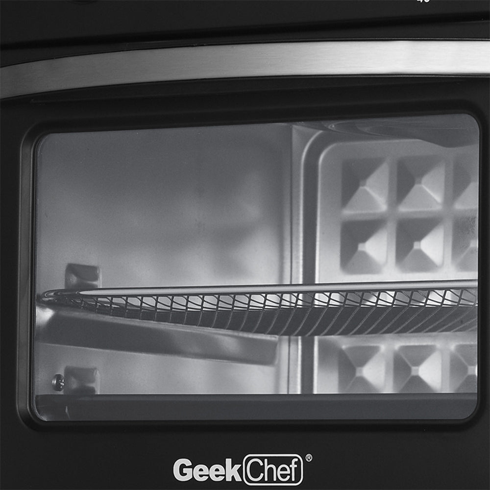 10QT Geek Chef Air Fryer & Toaster Oven: Multi-Function, Black Stainless Steel_1