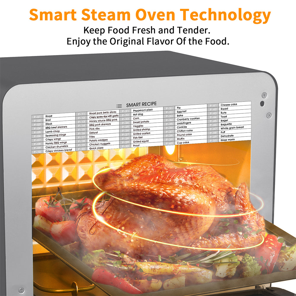 26QT Geek Chef Steam Air Fryer Oven Combo: Black, Stainless Steel_6