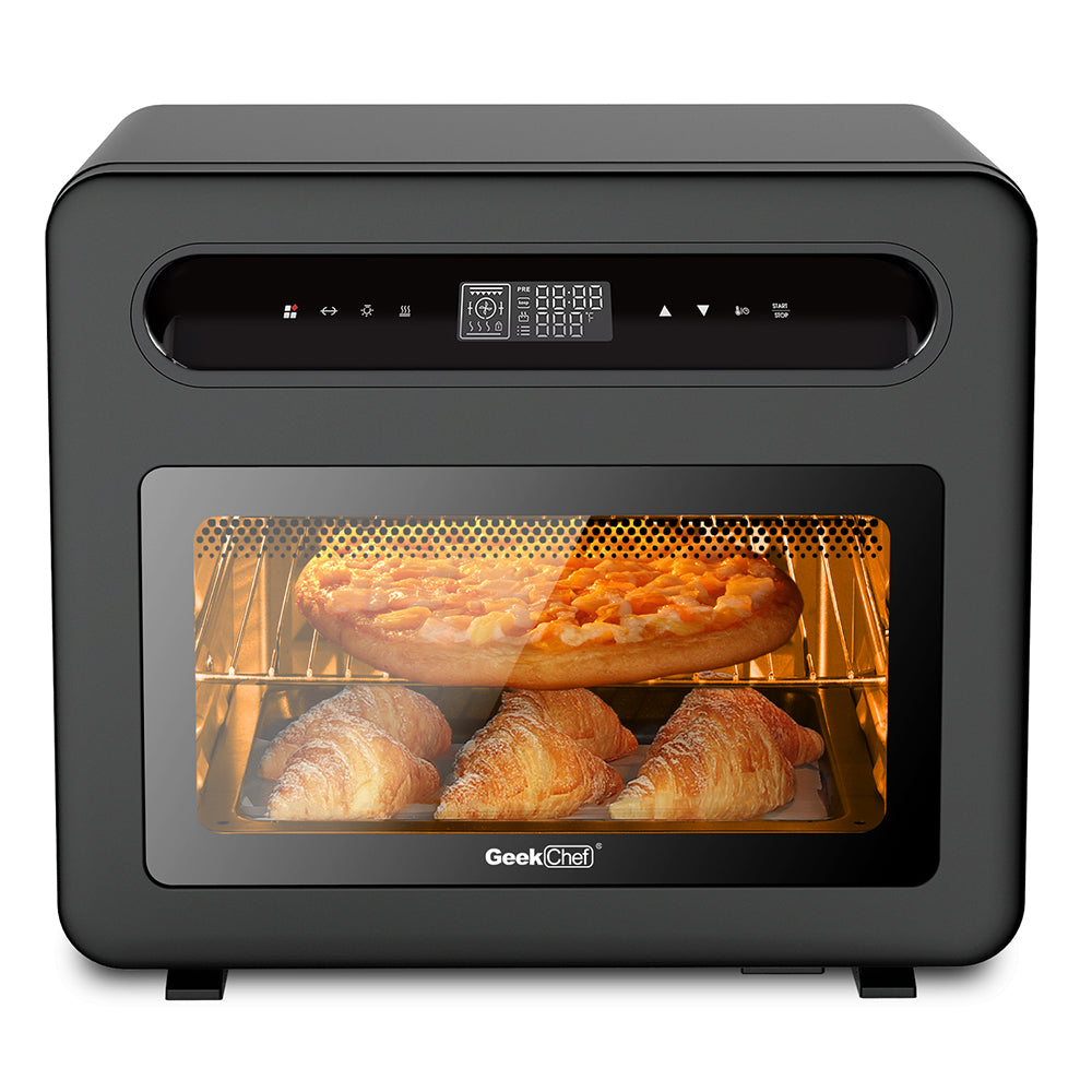 26QT Geek Chef Steam Air Fryer Oven Combo: Black, Stainless Steel_0